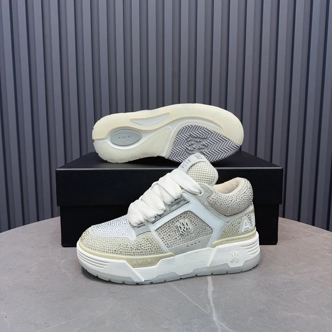 Men's men's shoes 💰800 AMIRI Amir Couple's new hot brick high street sneakers with bone sports shoes, toe-layer cowhide upper, upper side bones, purely hand-stitched, with good three-dimensional effect, customized metal LOGO, code number 35-44 (45, 46 customized)